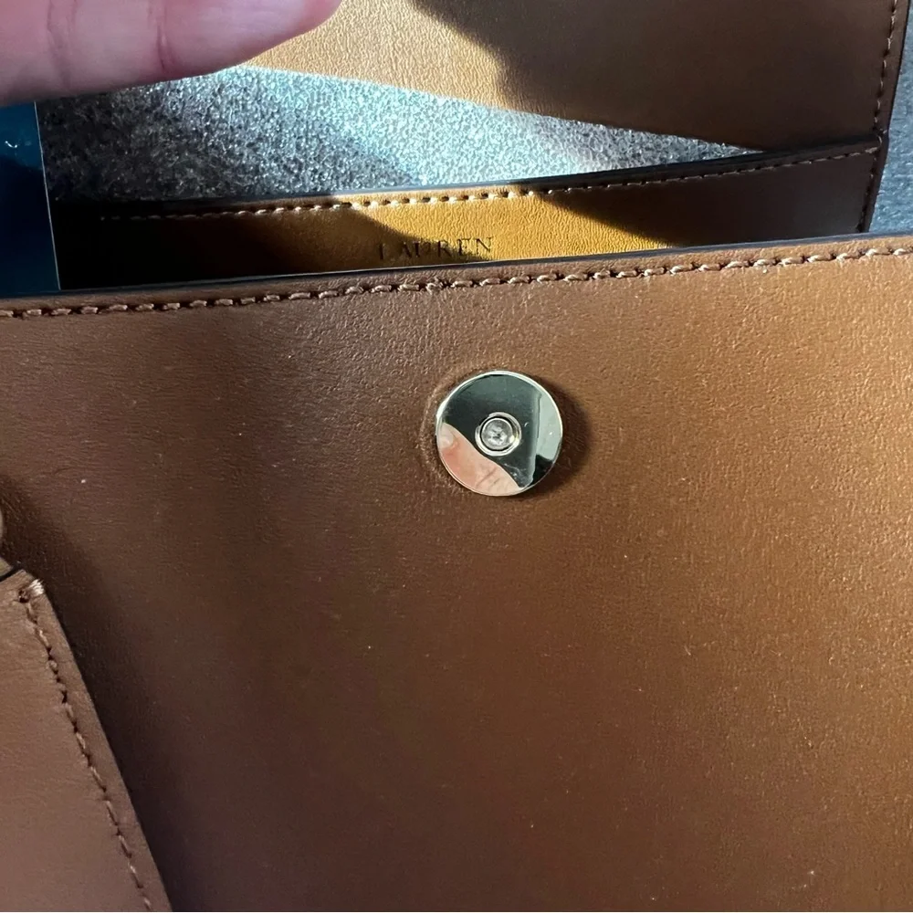 LAUREN BY RALPH LAUREN TAN SHOULDER BAG CROSSBODY LOGO - Picture 9 of 15